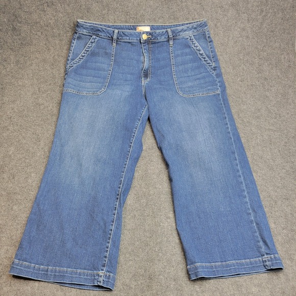 Kut From The Kloth Jeans Womens 20W Blue Denim Boho Charlotte High Rise Wide Leg - Picture 2 of 12